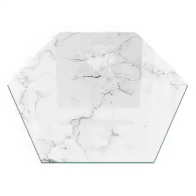 Protecție hexagonală sub sobă cu model de marmură și nervuri
