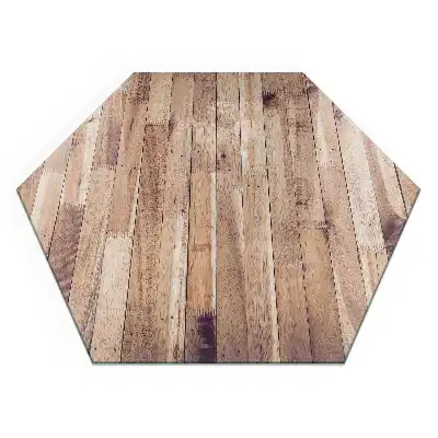 Placă de protecție hexagonală pentru șemineu cu model de scânduri de lemn
