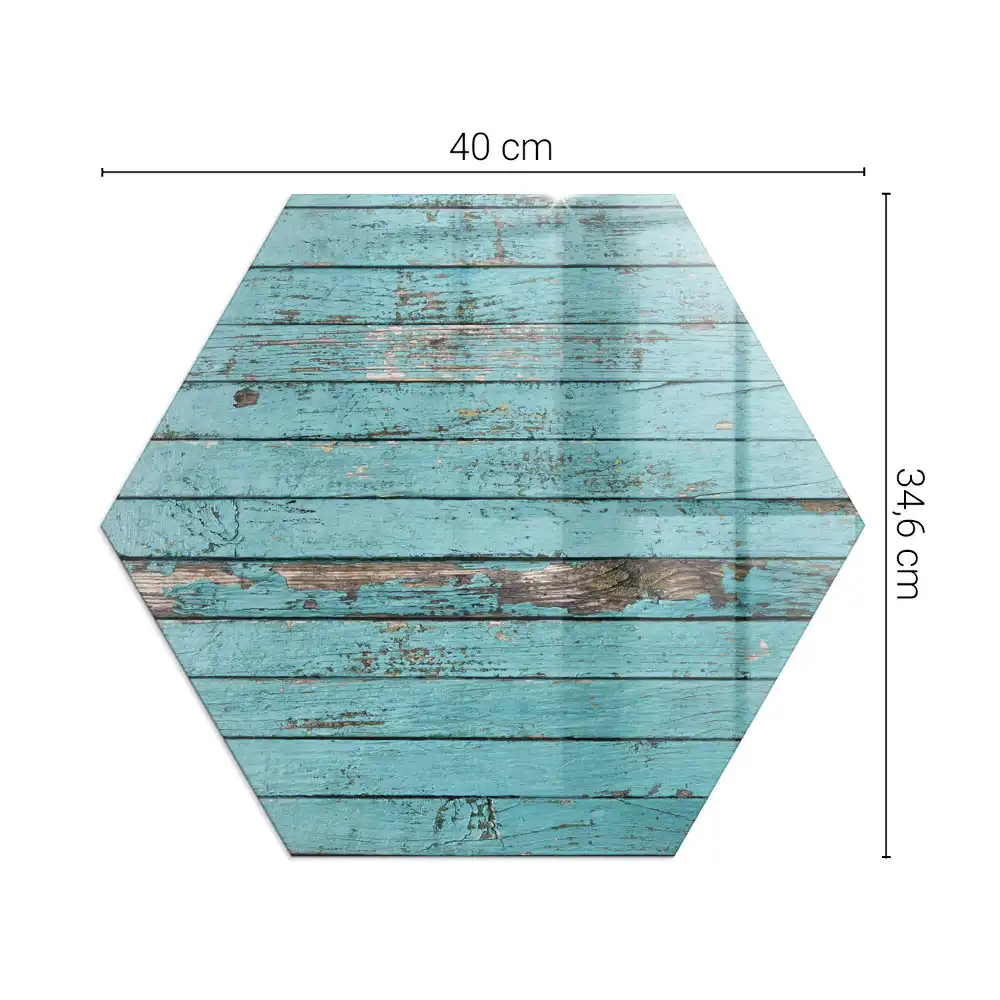 Placă de protecție hexagonală pentru șemineu cu design de scânduri rustice