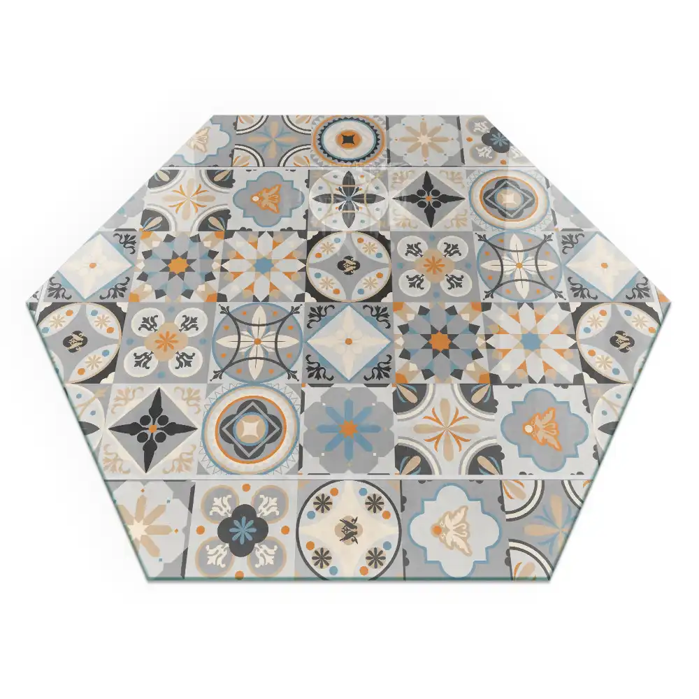 Placă de protecție pentru sobă cu model mozaic hexagonal
