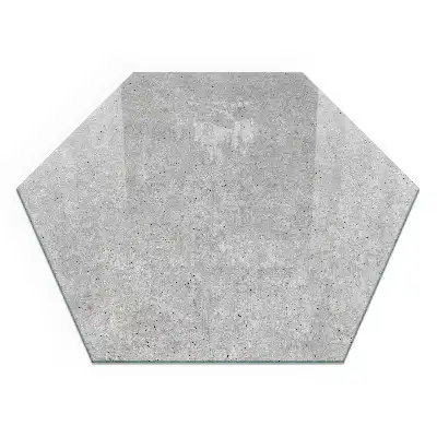 Placă de protecție hexagonală sub sobă cu textură de beton brut