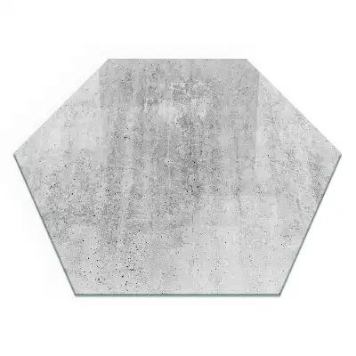 Placă hexagonală de protecție sub sobă cu aspect de beton brut