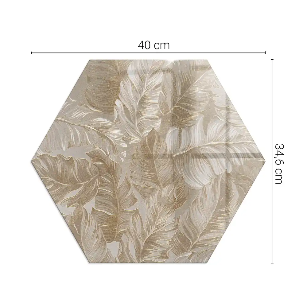 Protecție hexagonală pentru sobă cu model discret de frunze