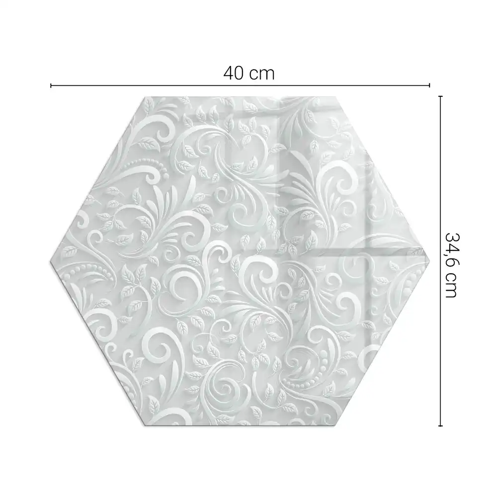 Protecție hexagonală pentru sobă cu model elegant cu plante