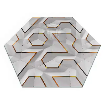 Protecție sub sobă hexagonală cu model geometric 3D