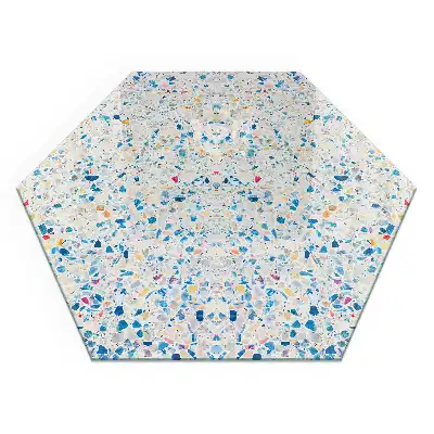 Placă de protecție pentru șemineu hexagonală cu model abstract