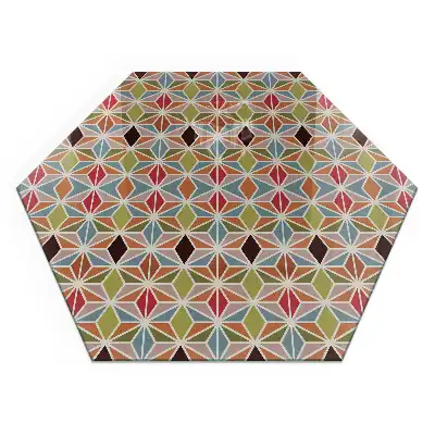Placă de protecție pentru sobă cu model hexagonal și design poligonal în rețea