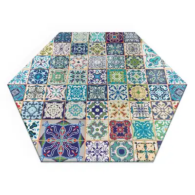 Placă de protecție pentru sobă cu model hexagonal de mozaic
