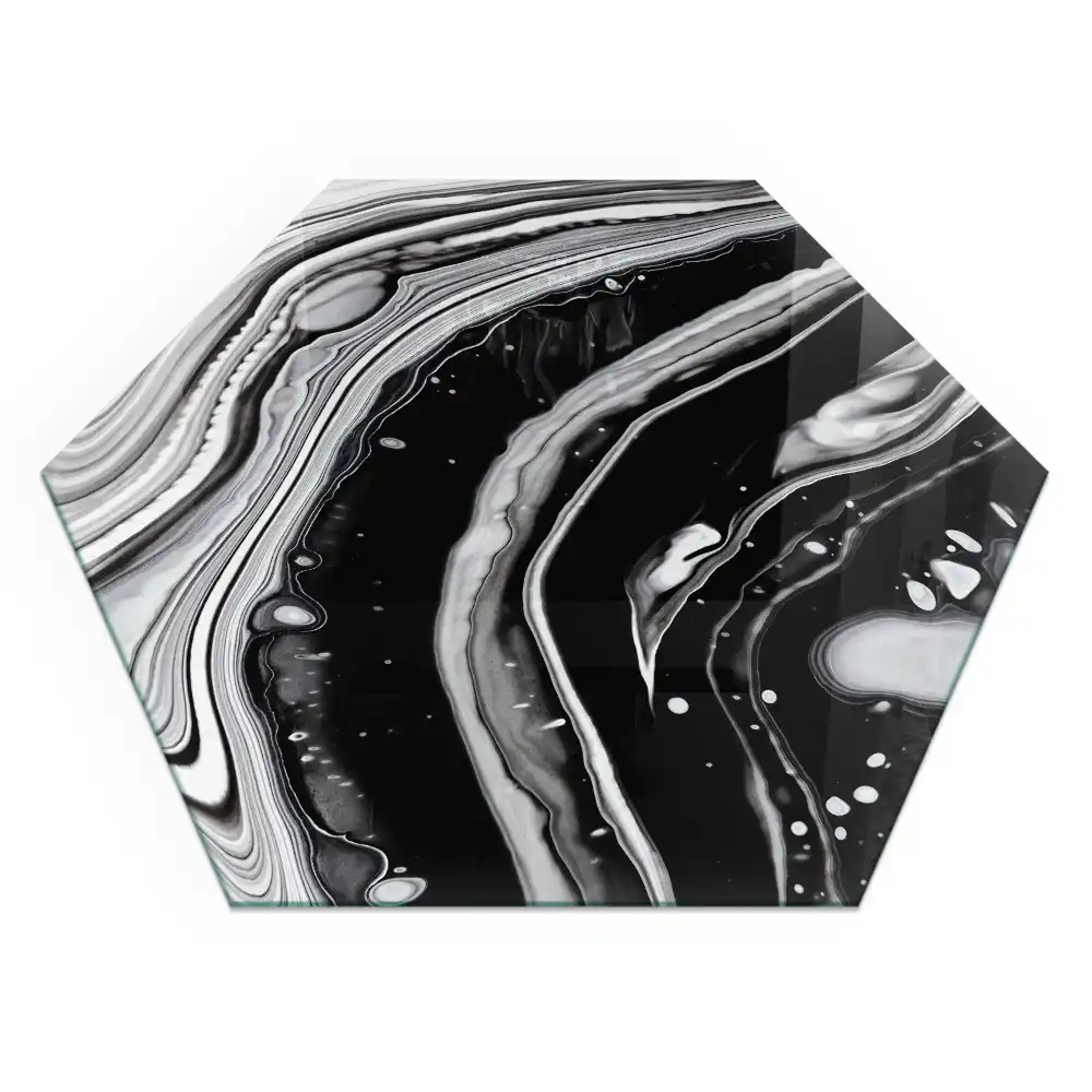 Placă de protecție pentru sobă cu model hexagonal abstract cu valuri și linii