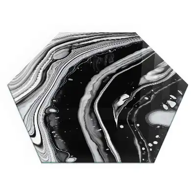 Placă de protecție pentru sobă cu model hexagonal abstract cu valuri și linii