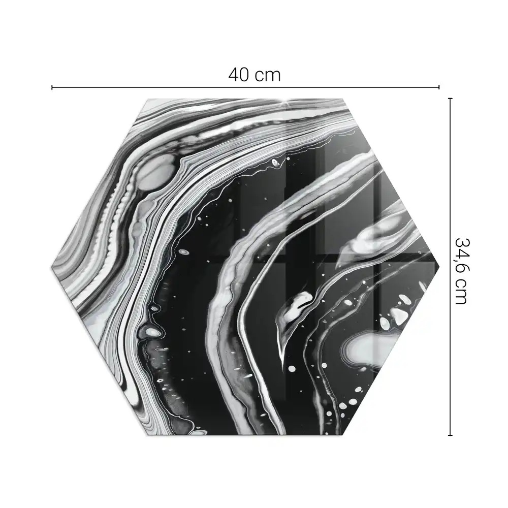 Placă de protecție pentru sobă cu model hexagonal abstract cu valuri și linii