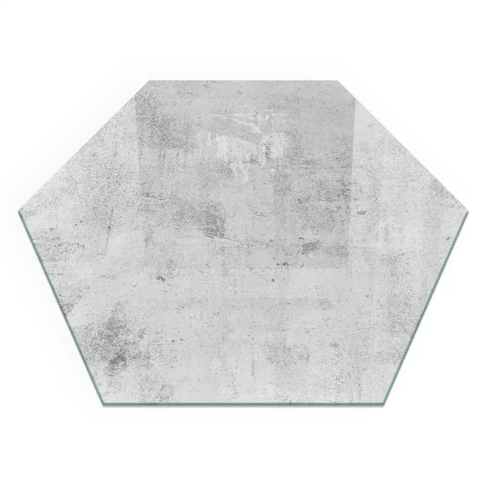 Placă de protecție hexagonală pentru șemineu cu textură de beton brut