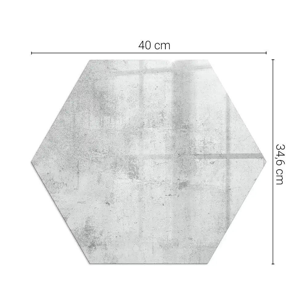 Placă de protecție hexagonală pentru șemineu cu textură de beton brut