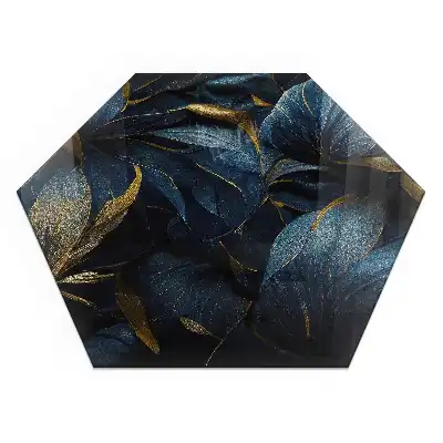 Protecție hexagonală pentru sobă cu model de frunze elegante