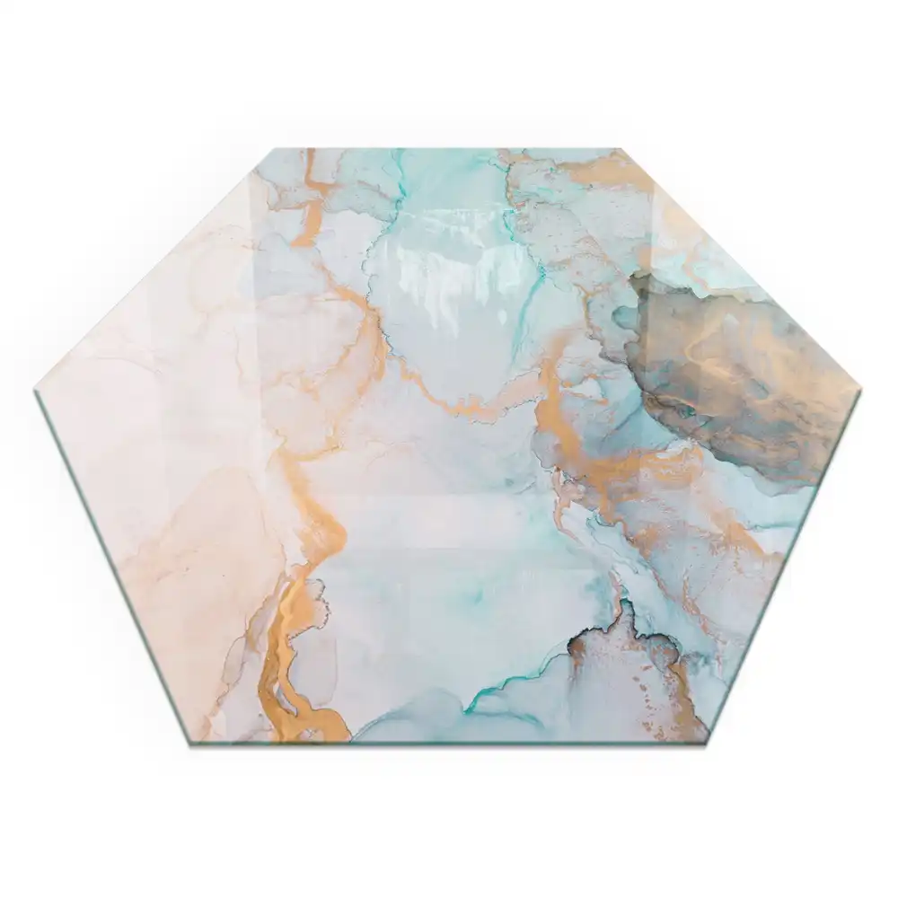 Placă de protecție pentru sobă cu model hexagonal abstract fluid
