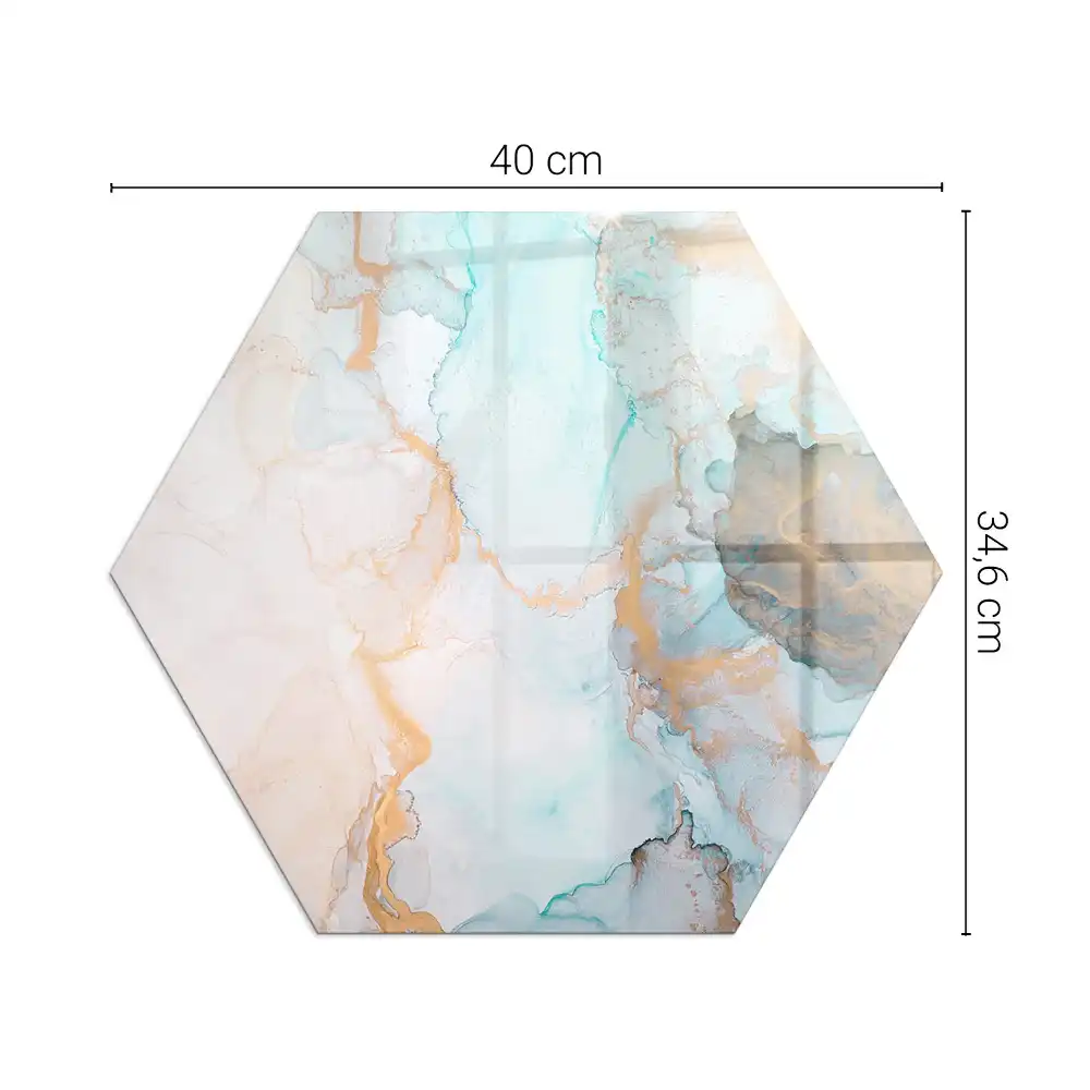 Placă de protecție pentru sobă cu model hexagonal abstract fluid