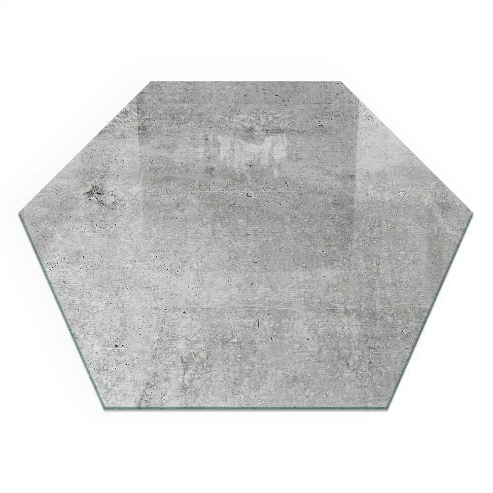 Protecție hexagonală pentru sobă cu textură de beton brut