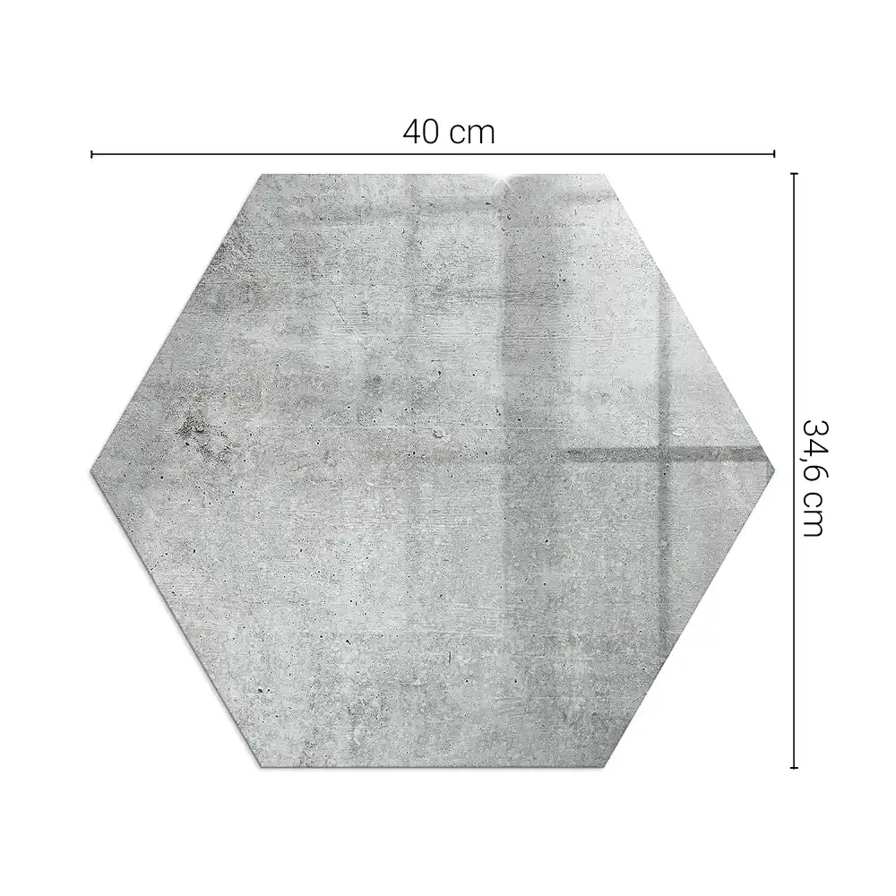Protecție hexagonală pentru sobă cu textură de beton brut