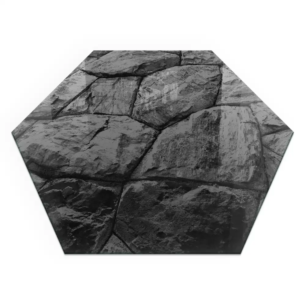 Protecție hexagonală pentru sobă cu aspect de piatră naturală