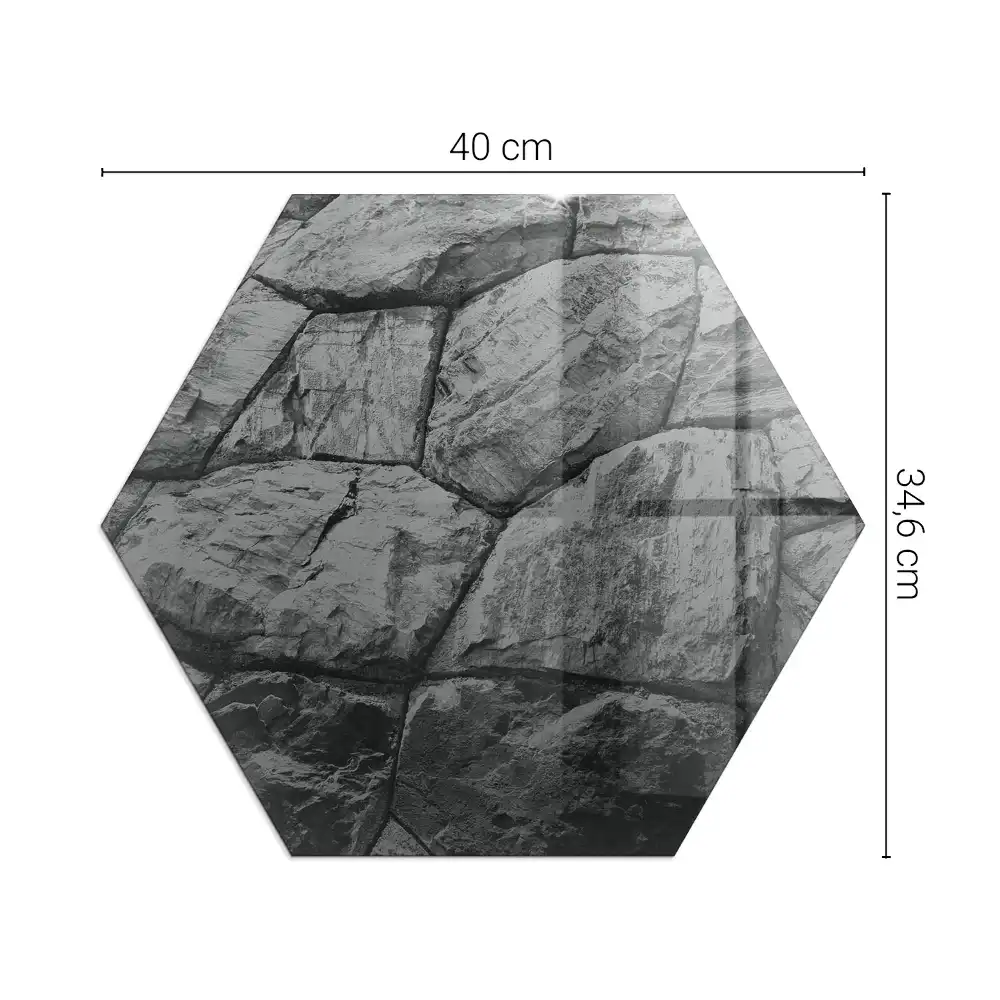 Protecție hexagonală pentru sobă cu aspect de piatră naturală