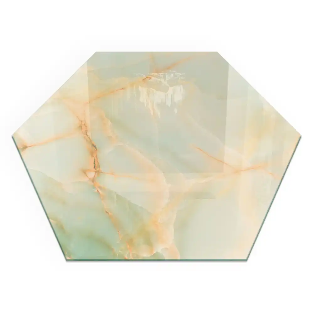 Protecție hexagonală pentru sobă cu model abstract de marmură