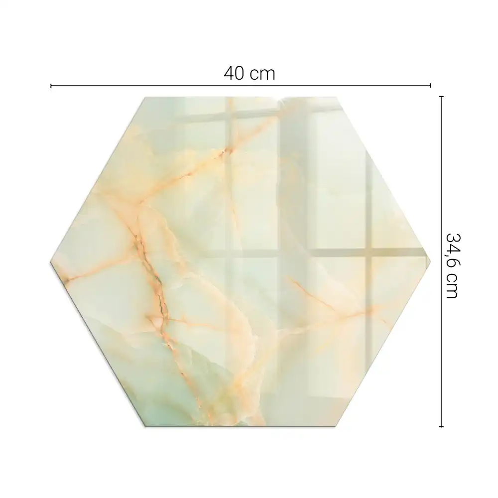 Protecție hexagonală pentru sobă cu model abstract de marmură