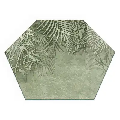 Protecție hexagonală pentru sobă cu model de frunze tropicale