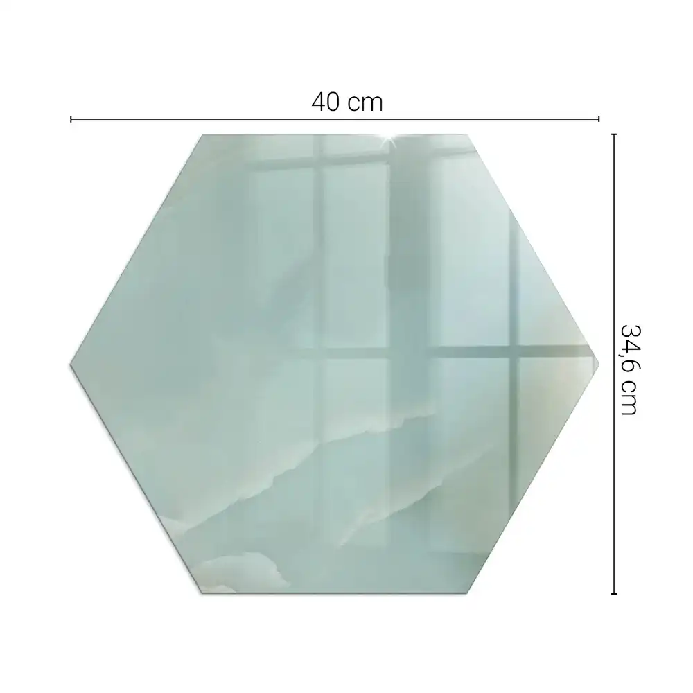 Placă de protecție hexagonală sub sobă cu model de marmură