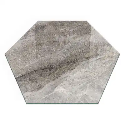 Placă de protecție pentru sobă hexagonală cu aspect de piatră naturală