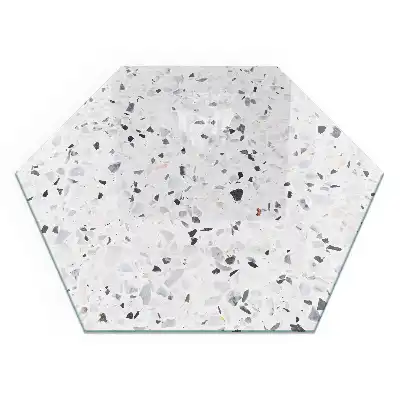 Placă de protecție pentru sobă hexagonală cu model de piatră și particule