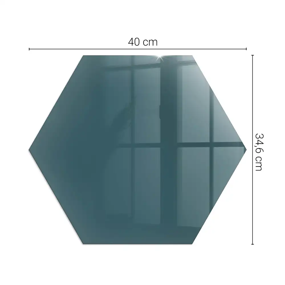 Placă de protecție hexagonală pentru șemineu de culoare marină