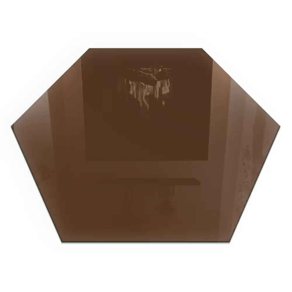 Placă de protecție hexagonală pentru sobă de culoare maro