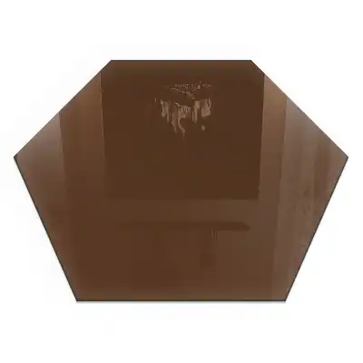 Placă de protecție hexagonală pentru sobă de culoare maro