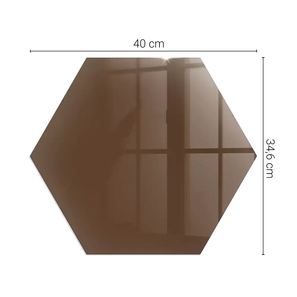 Placă de protecție hexagonală pentru sobă de culoare maro