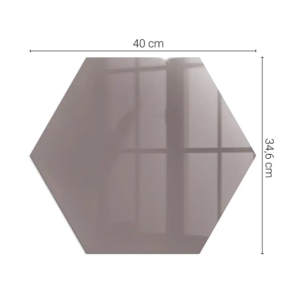 Placă hexagonală de protecție sub sobă de culoare bej