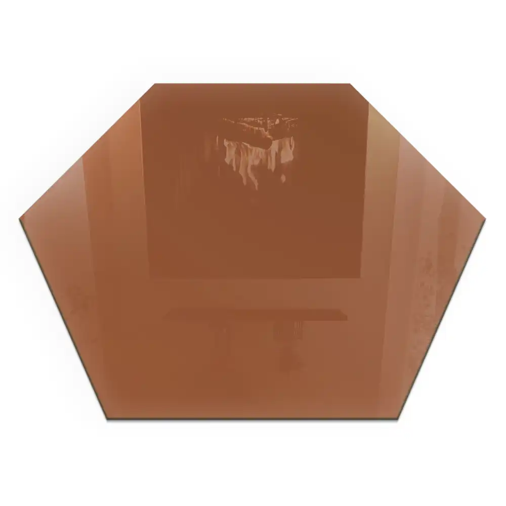 Placă de protecție hexagonală pentru sobă de culoare maro