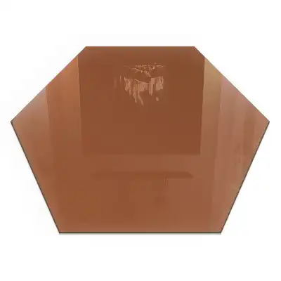 Placă de protecție hexagonală pentru sobă de culoare maro