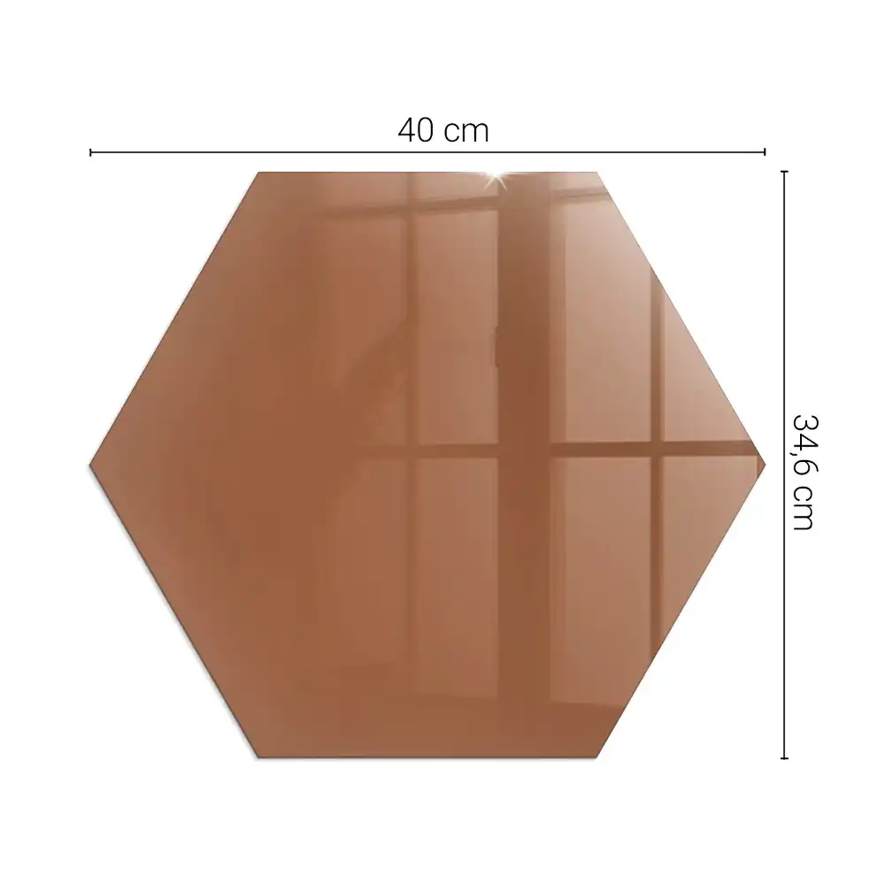 Placă de protecție hexagonală pentru sobă de culoare maro