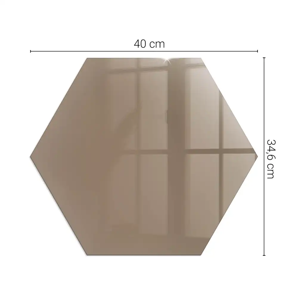 Placă de protecție hexagonală pentru șemineu, culoare maro