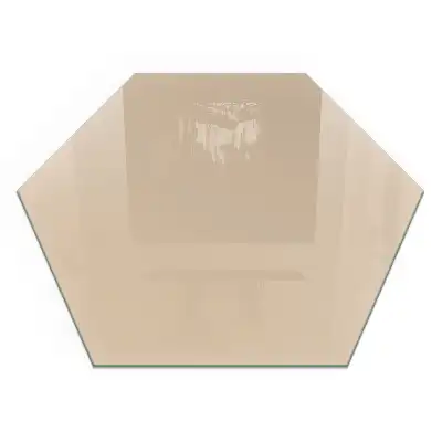 Placă de protecție hexagonală pentru șemineu de culoare bej