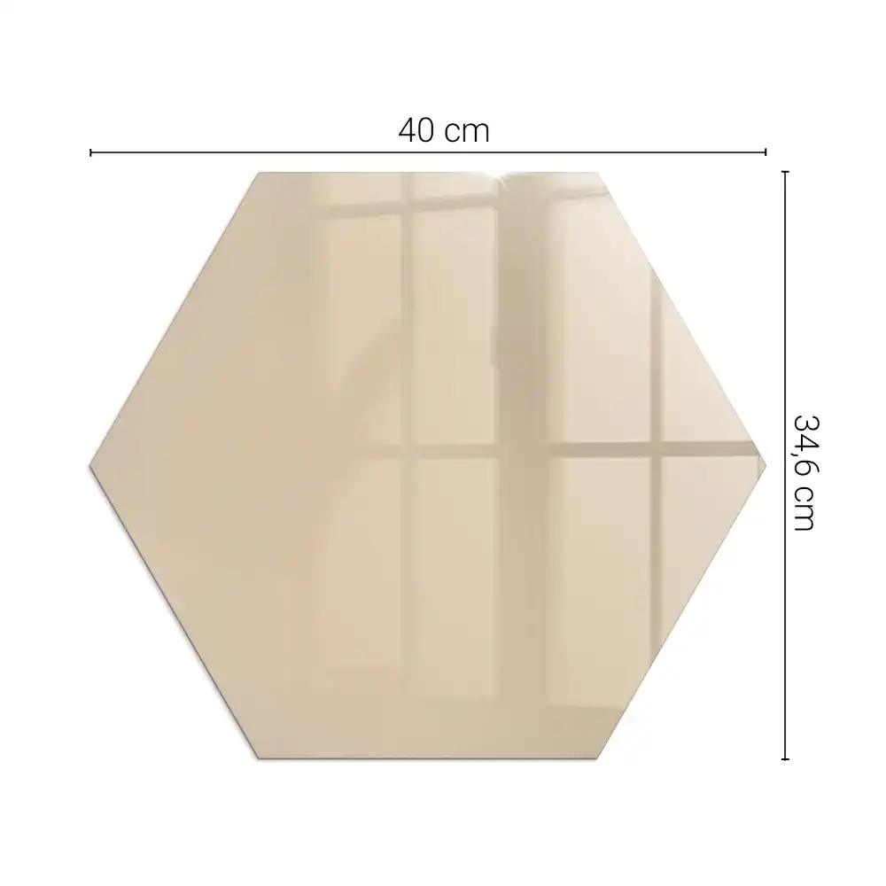 Placă de protecție hexagonală pentru șemineu de culoare bej