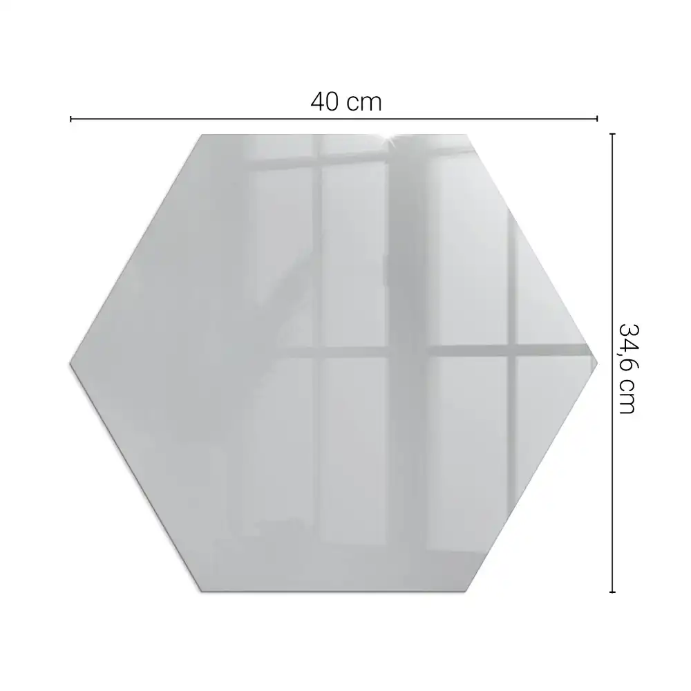 Placă hexagonală de protecție pentru șemineu, culoare gri deschis