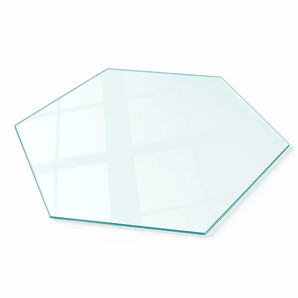 Placă de protecție transparentă pentru sub sobă în formă hexagonală
