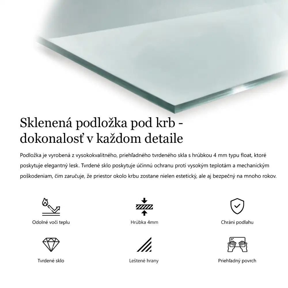 Placă de protecție transparentă pentru sub sobă în formă hexagonală