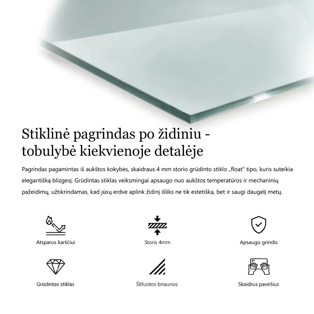 Placă de protecție transparentă pentru sub sobă în formă hexagonală