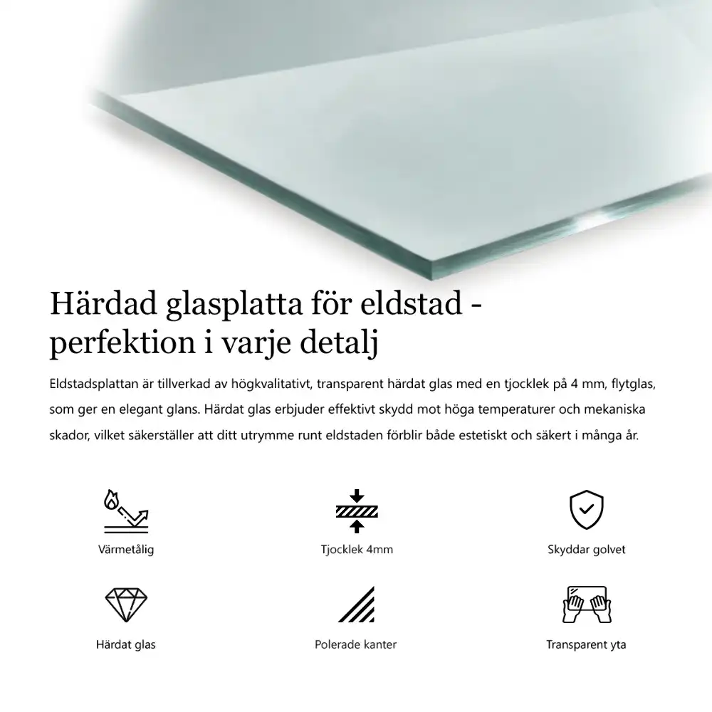 Placă de protecție transparentă pentru sub sobă în formă hexagonală