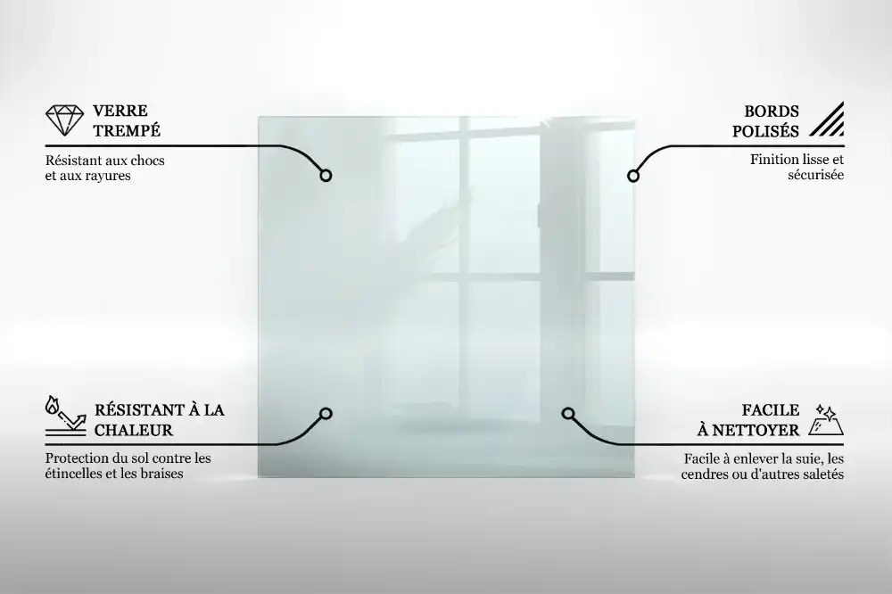 Placă de protecție transparentă pentru sub sobă în formă hexagonală