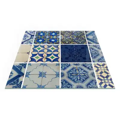 Sticlă pătrată pentru șemineu cu model din plăci ceramice