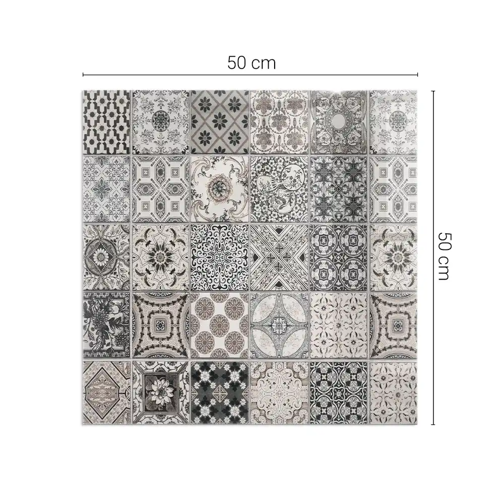 Placă de protecție pătrată pentru sub sobă cu modele decorative