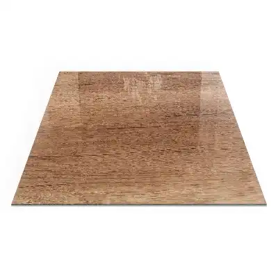 Placă de sticlă pătrată pentru șemineu cu model de lemn natural